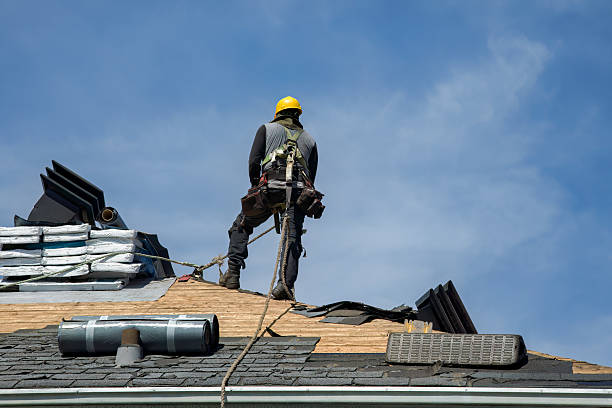 Professional Gutter Installation technician working in Oakland, IA